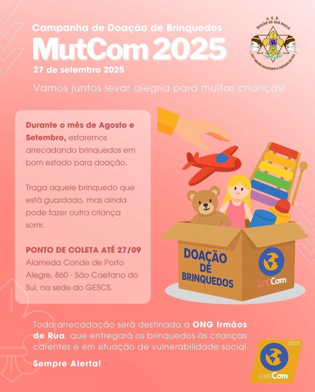 Campanha de doação de&nbsp;brinquedos