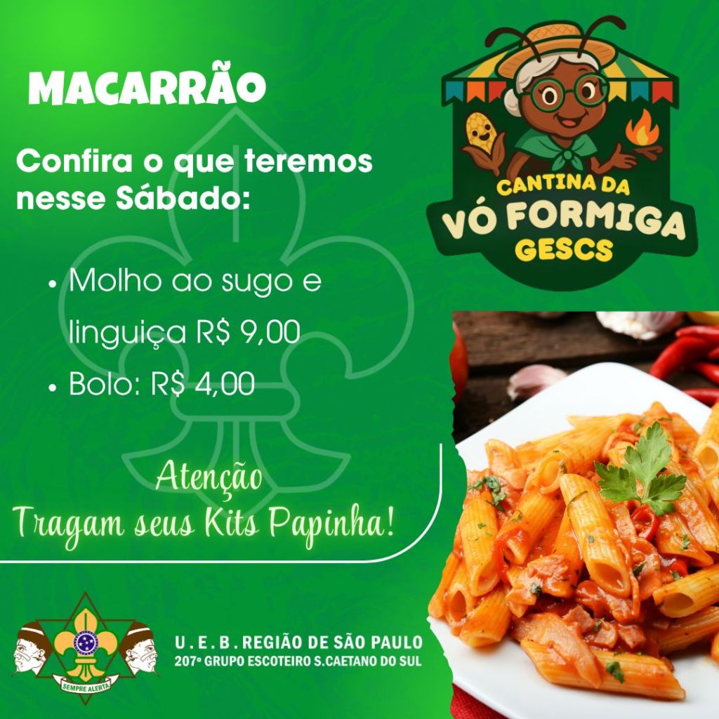 Cantina Escoteira está de&nbsp;volta!!!