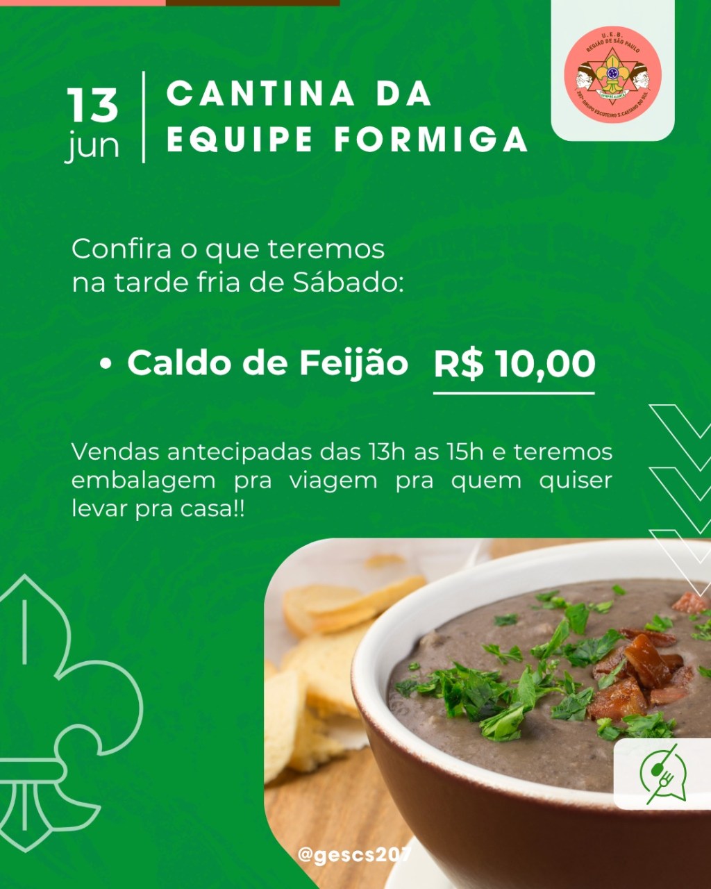 Sábado tem Caldo de Feijão!
